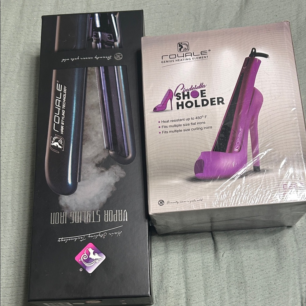Vapor styling flat iron and Cinderella shoe holder professional grade